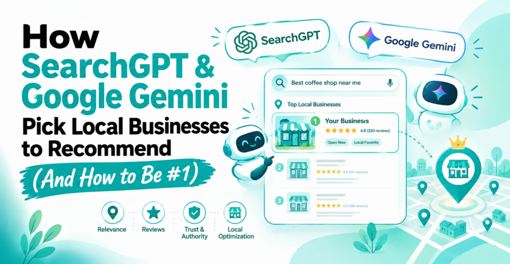 How SearchGPT & Google Gemini Pick Local Businesses to Recommend (And How to Be #1)